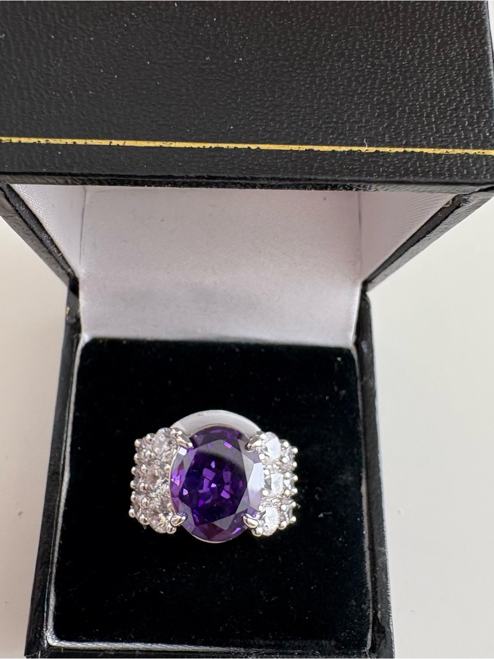 Bomb Party Cocktail Anyone? Ring RG32121 Purple Topaz CZ Rhodium Plating